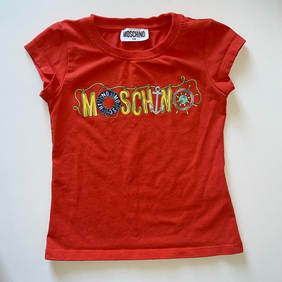 Moschino Kids Orange Nautical T-Shirt Size 4 - Picture 2 of 5